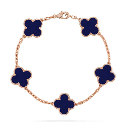 [⭐Glow Muse] مجموعة سوار CLOVER 5 MOTIF LAPIS LAZULI