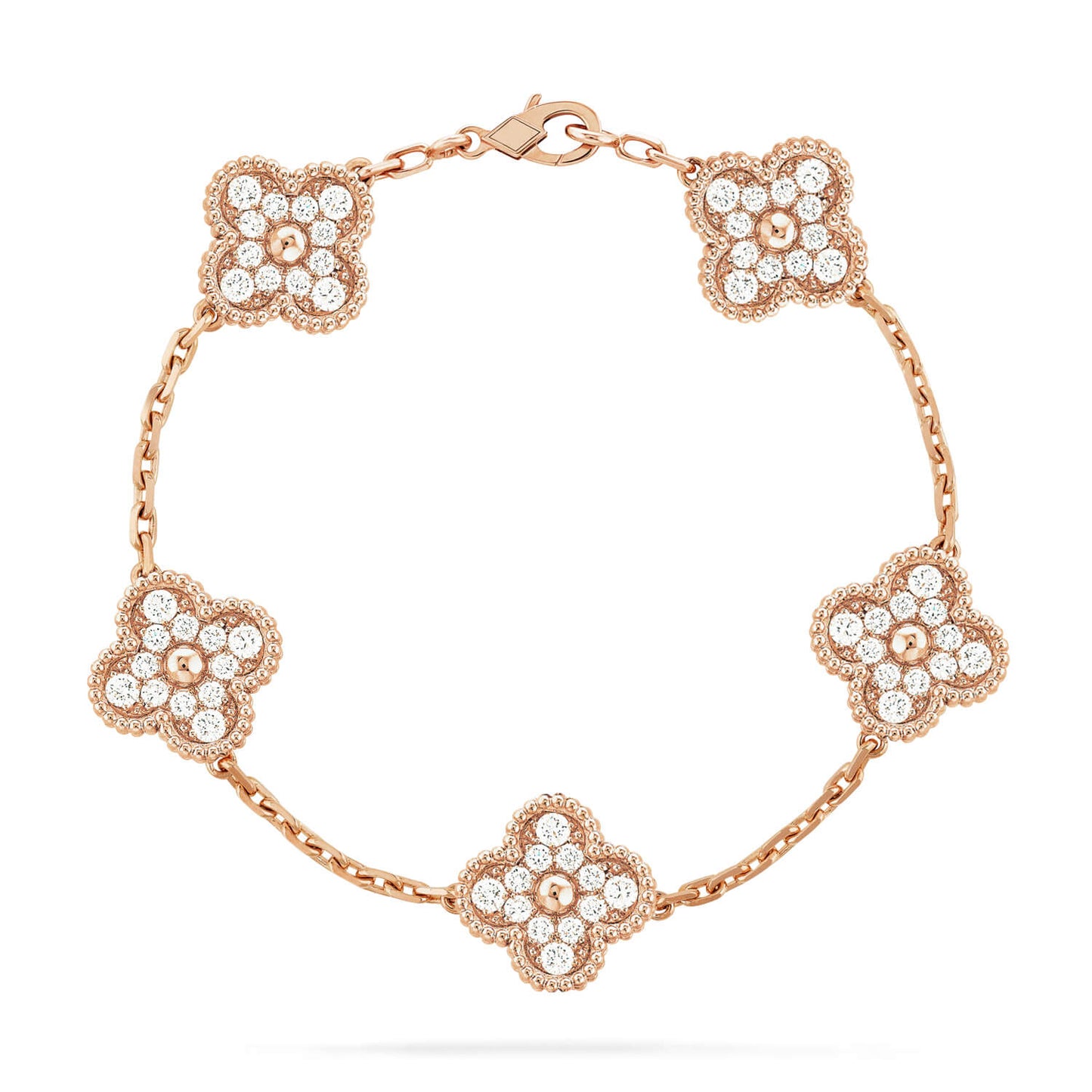 [⭐Glow Muse] مجموعة أساور CLOVER 5 MOTIF المرصعة بالماس بالكامل