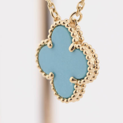 [Glow Muse]COLLAR DE TURQUESA VINTAGE DE 15 MM CLOVER