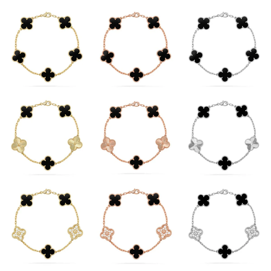 [⭐Glow Muse] مجموعة أساور العقيق من مجموعة 5 MOTIF CLOVER