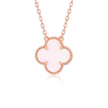 [Glow Muse]COLLAR DE UNA FLOR CLOVER DE NÁCAR ROSA DE 15 MM