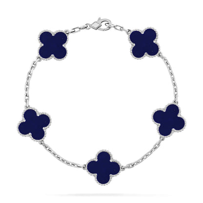 [⭐Glow Muse] مجموعة سوار CLOVER 5 MOTIF LAPIS LAZULI