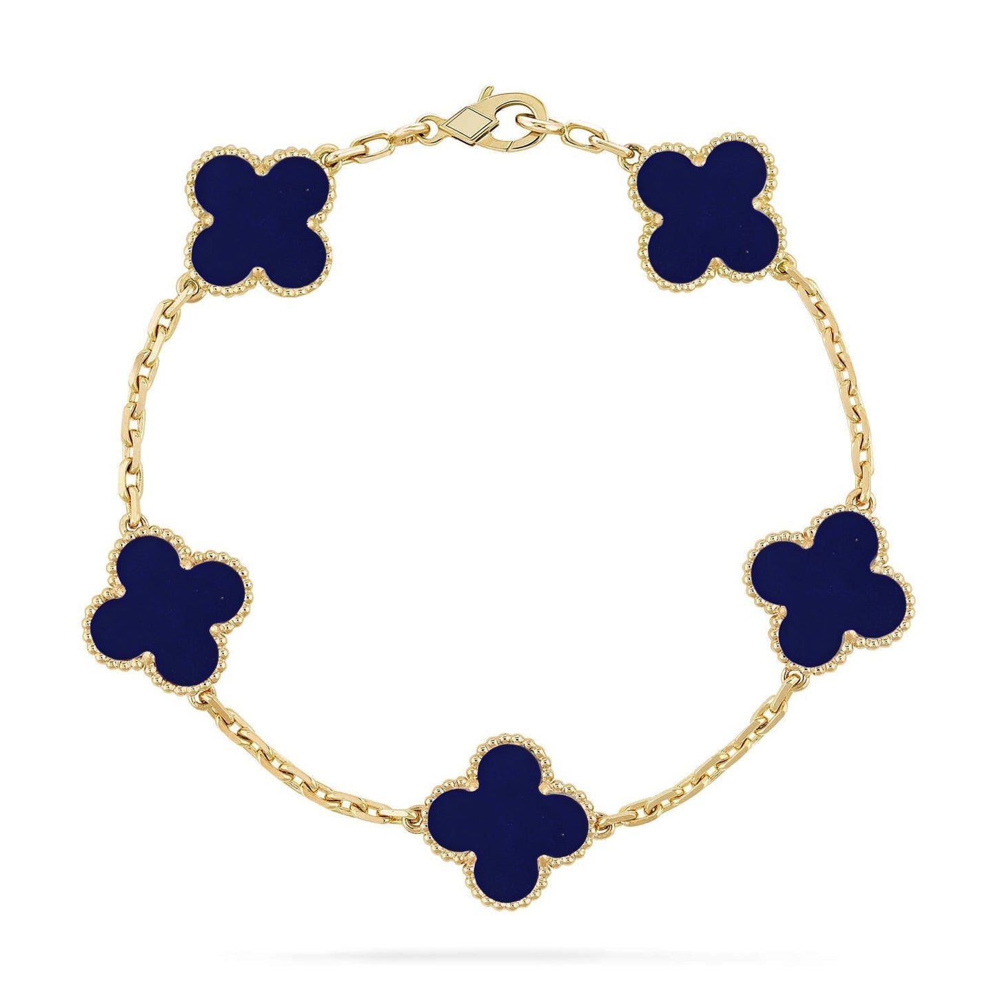 [⭐Glow Muse] مجموعة سوار CLOVER 5 MOTIF LAPIS LAZULI