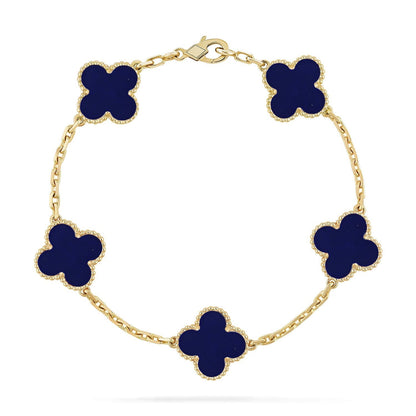 [⭐Glow Muse] مجموعة سوار CLOVER 5 MOTIF LAPIS LAZULI