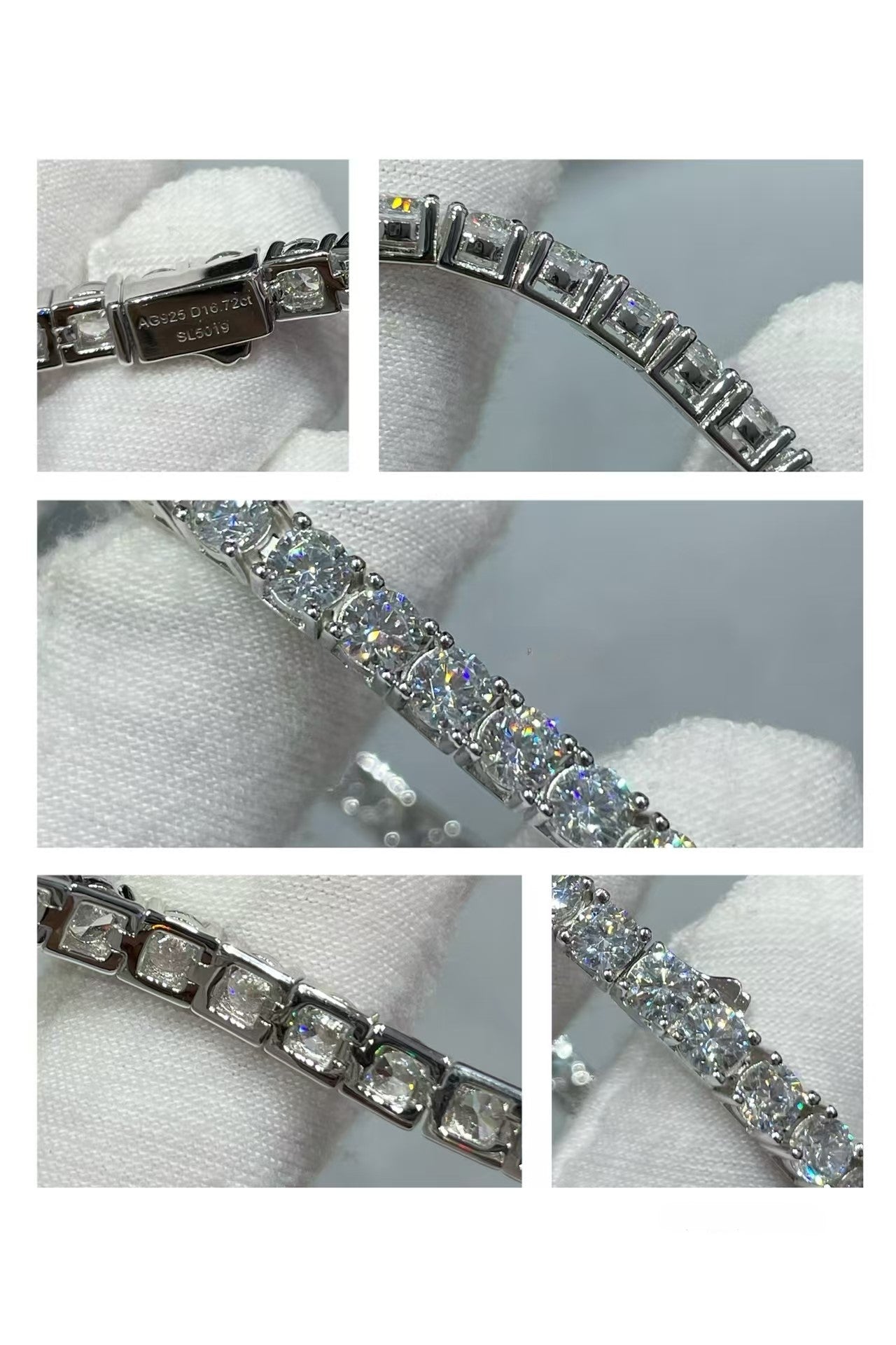 [Glow Muse joyas]PULSERA DE TENIS CON ENGARCE COMPLETO DE DIAMANTES