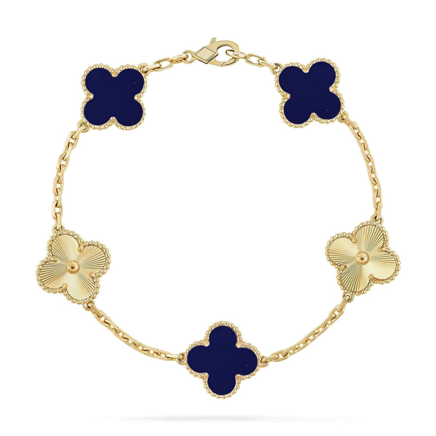 [⭐Glow Muse] مجموعة سوار CLOVER 5 MOTIF LAPIS LAZULI