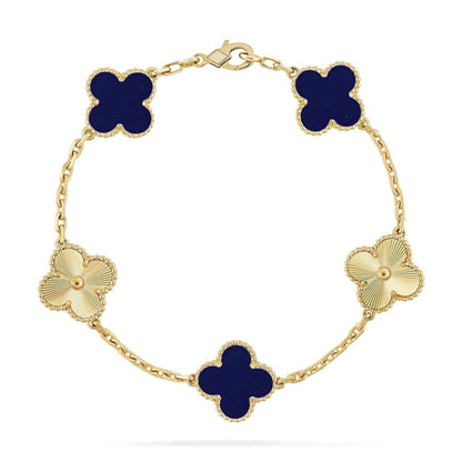 [⭐Glow Muse] مجموعة سوار CLOVER 5 MOTIF LAPIS LAZULI