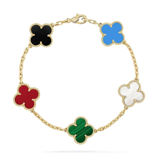 [Glow Muse] PULSERA DE TRÉBOL 5 MOTIVOS MULTICOLOR