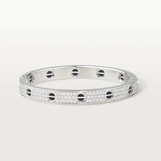 [Glow Muse] PULSERA LOVE CERÁMICA CON DIAMANTES PAVÉ 6.1 MM