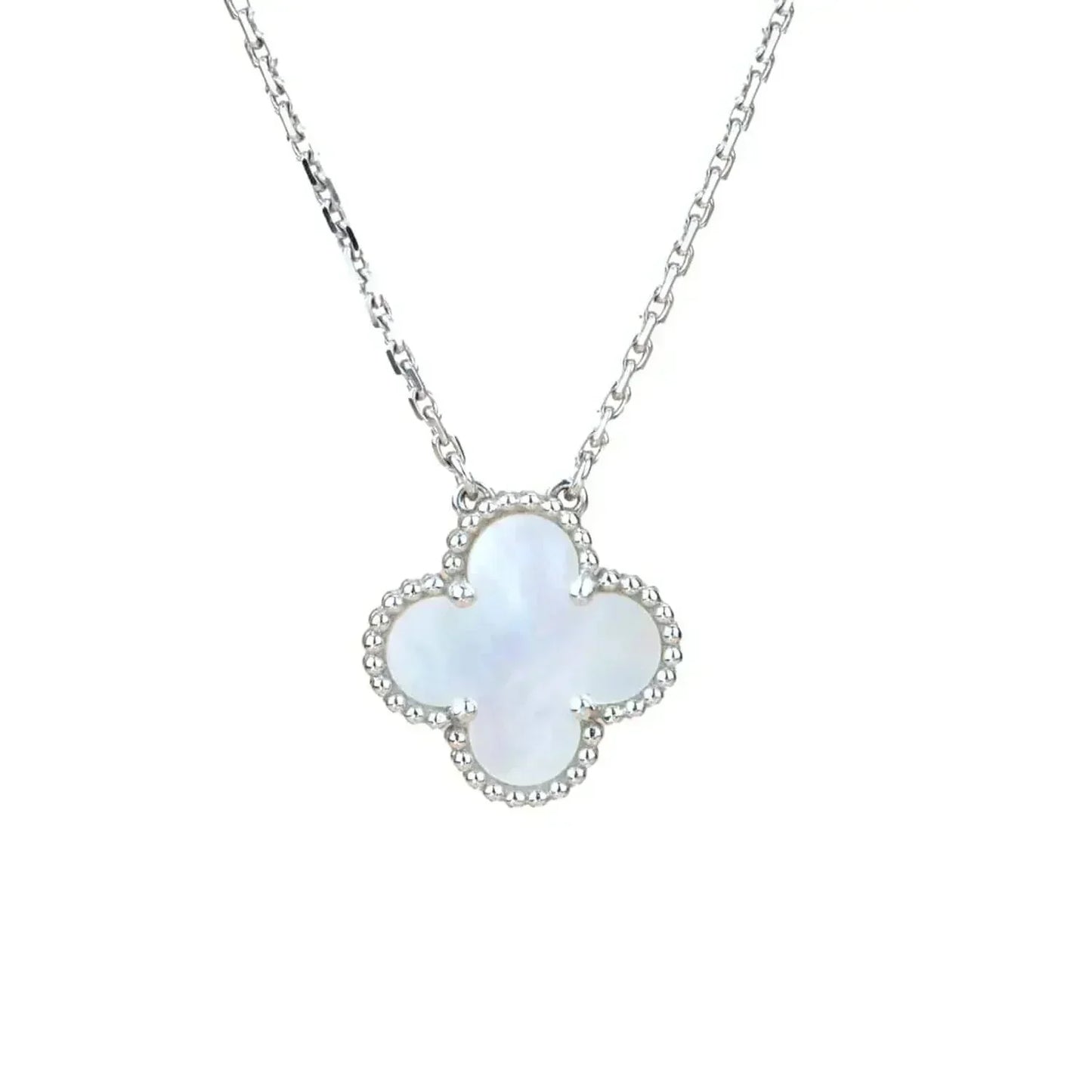 [Glow Muse]CLOVER  15MM PLATA NACAR BLANCO
