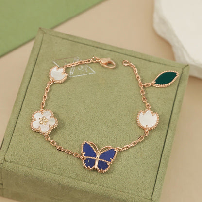 [Glow Muse]PULSERA DE 5 MOTIVOS DE MARIPOSA LUCKY SPRING