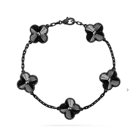 [Glow Muse] PULSERA NEGRA CLOVER 5 MOTIVOS