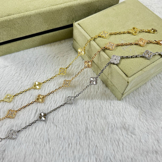 [Glow Muse] PULSERA LÁSER DE DIAMANTES CON 6 MOTIVOS DE TRÉBOL