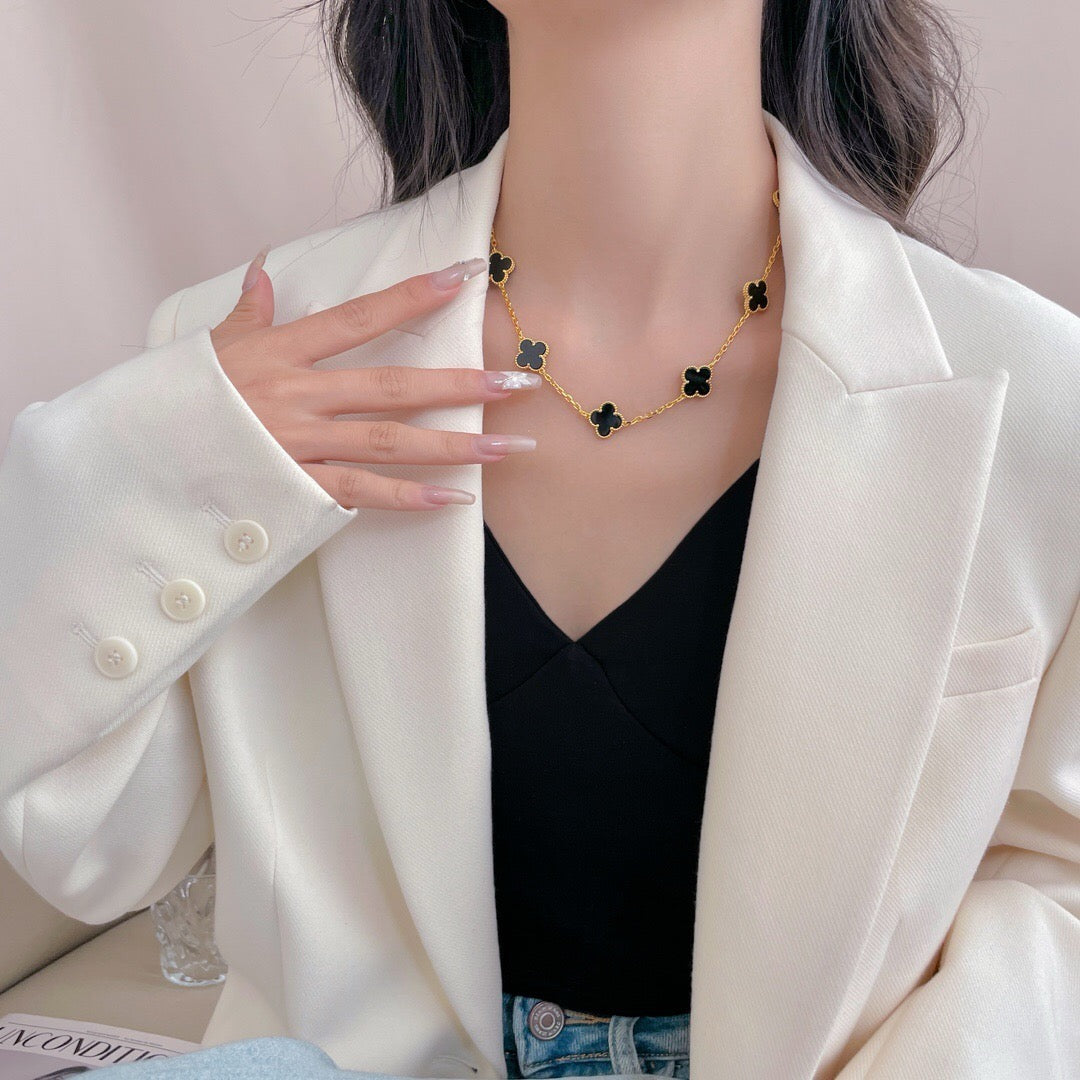 [Glow Muse]COLLAR ONYX TRÉBOL 10 MOTIVOS