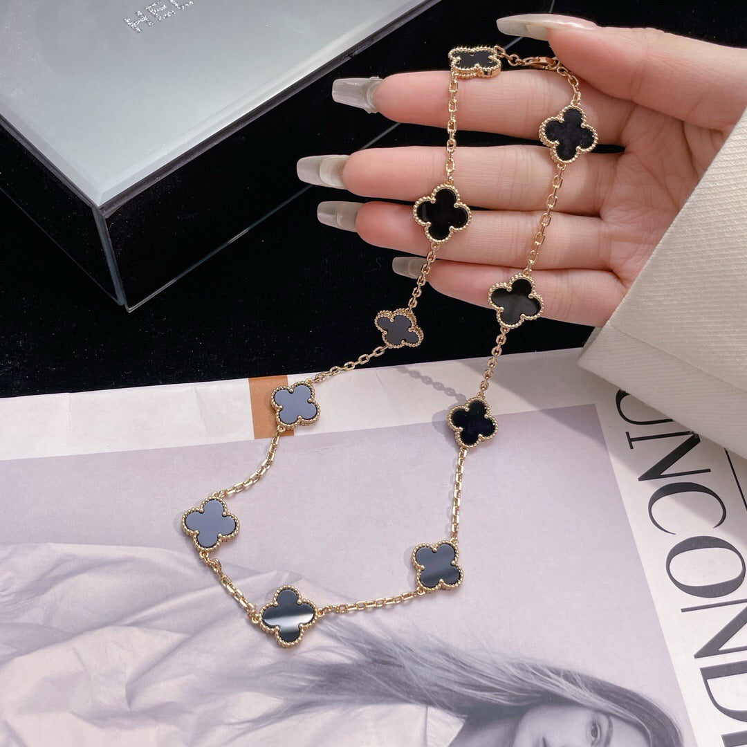 [Glow Muse]COLLAR ONYX TRÉBOL 10 MOTIVOS
