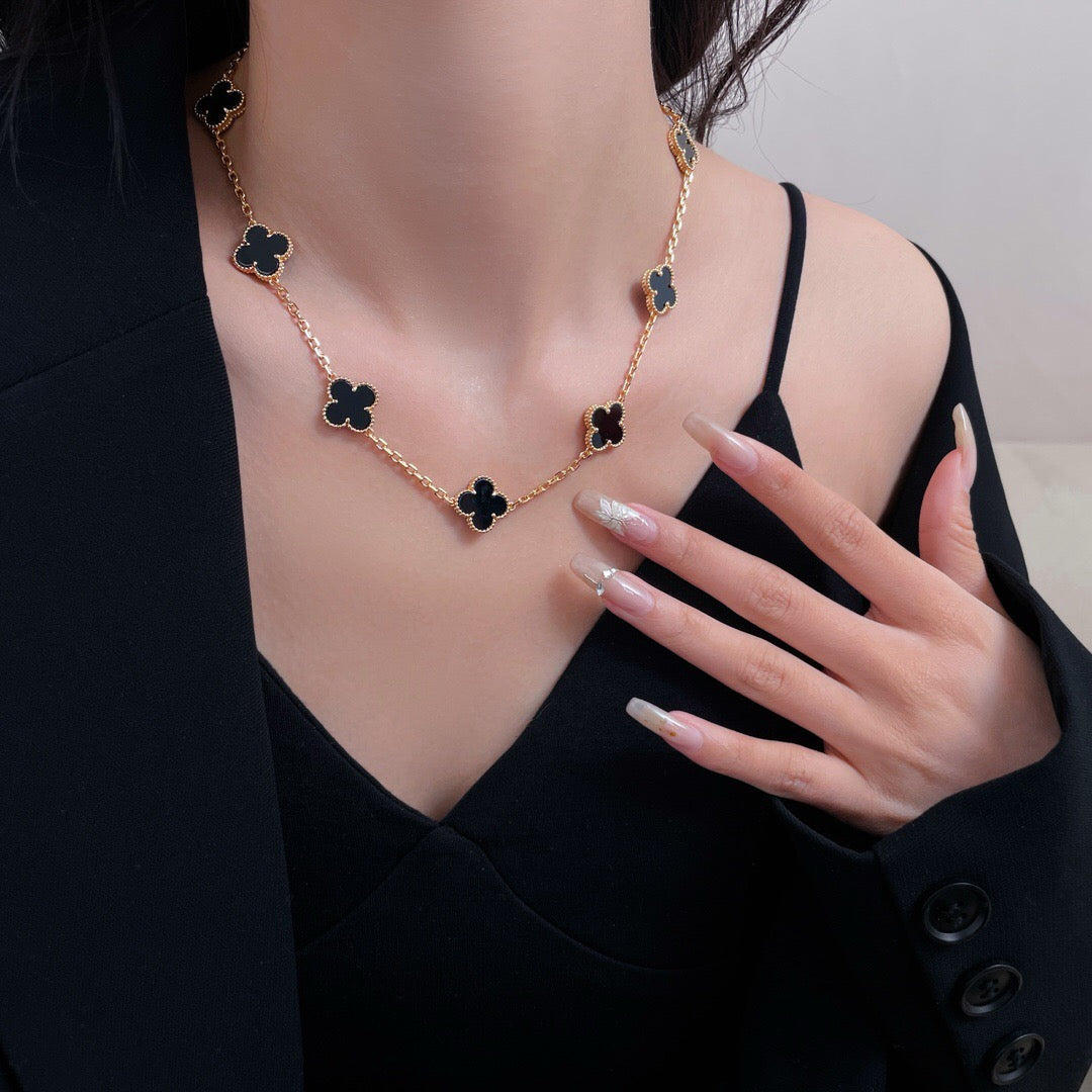 [Glow Muse]COLLAR ONYX TRÉBOL 10 MOTIVOS