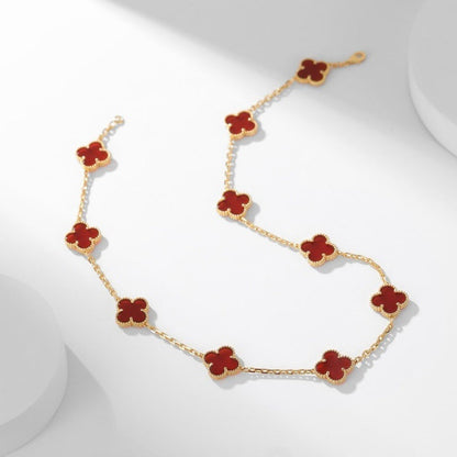 [Glow Muse]COLLAR TRÉBOL 10 MOTIVOS CORNALINA