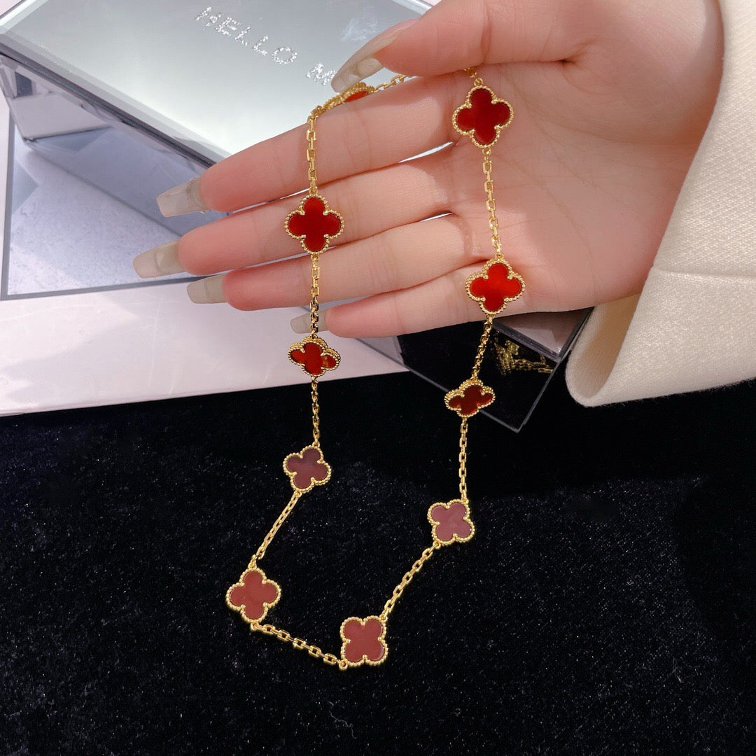 [Glow Muse]COLLAR TRÉBOL 10 MOTIVOS CORNALINA