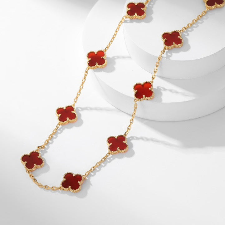 [Glow Muse]COLLAR TRÉBOL 10 MOTIVOS CORNALINA