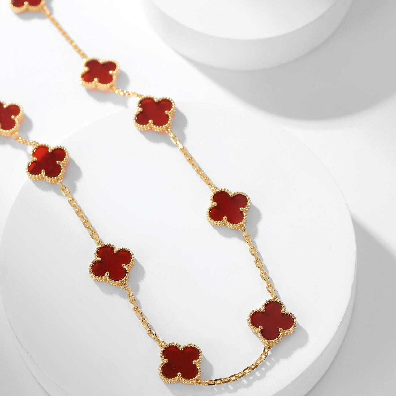 [Glow Muse]COLLAR TRÉBOL 10 MOTIVOS CORNALINA