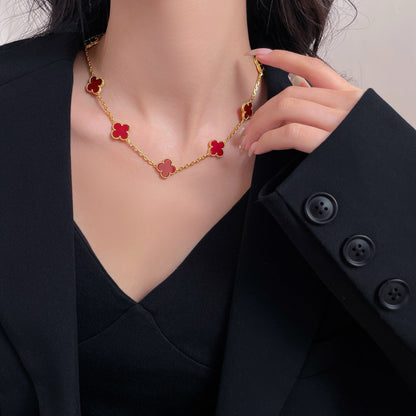 [Glow Muse]COLLAR TRÉBOL 10 MOTIVOS CORNALINA