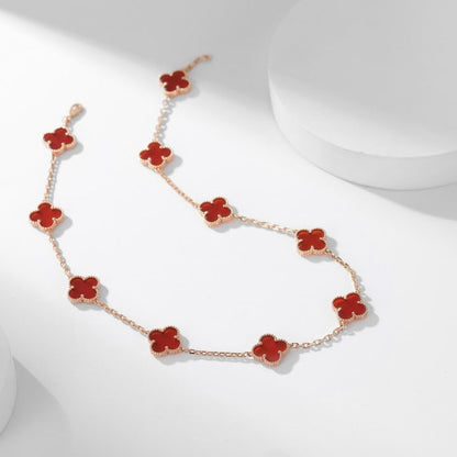 [Glow Muse]COLLAR TRÉBOL 10 MOTIVOS CORNALINA