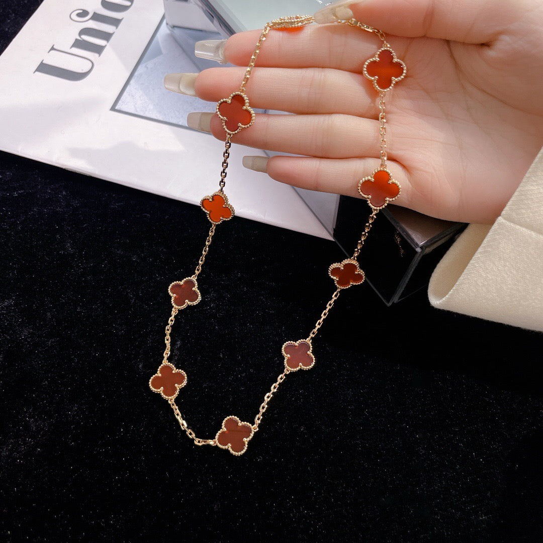 [Glow Muse]COLLAR TRÉBOL 10 MOTIVOS CORNALINA