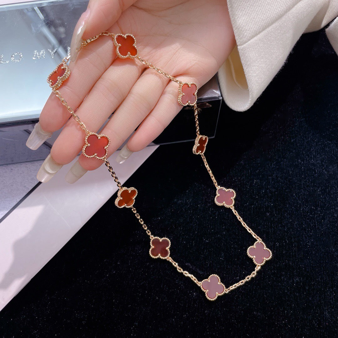 [Glow Muse]COLLAR TRÉBOL 10 MOTIVOS CORNALINA