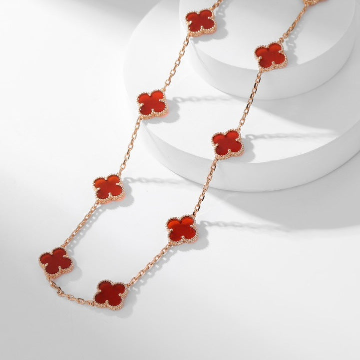[Glow Muse]COLLAR TRÉBOL 10 MOTIVOS CORNALINA