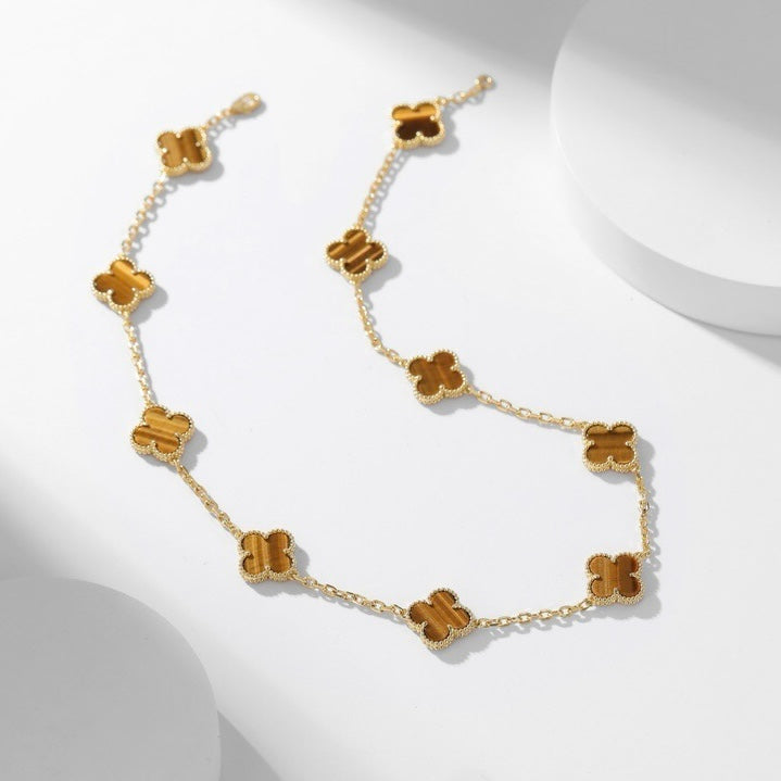 [Glow Muse]COLLAR DE 10 MOTIVOS OJO DE TIGRE CLOVER