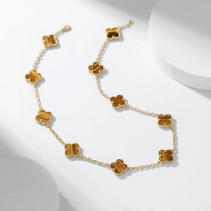 [Glow Muse]COLLAR DE 10 MOTIVOS OJO DE TIGRE CLOVER