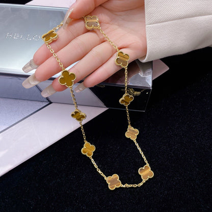 [Glow Muse]COLLAR DE 10 MOTIVOS OJO DE TIGRE CLOVER