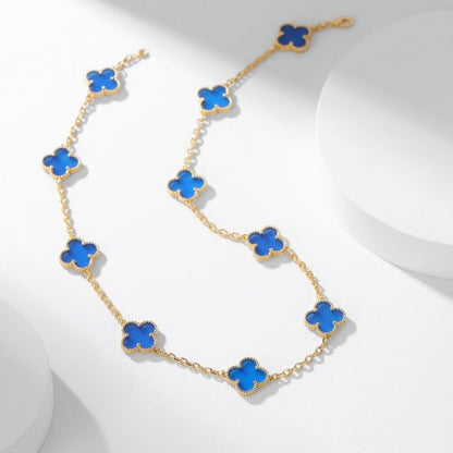 [Glow Muse]COLLAR ÁGATA AZUL CLOVER 10 MOTIVOS