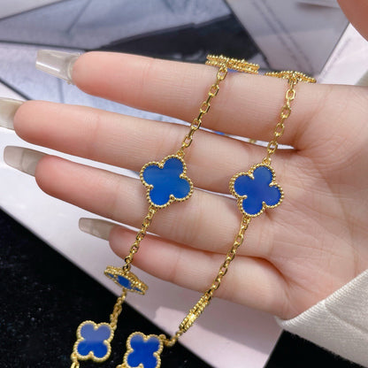 [Glow Muse]COLLAR ÁGATA AZUL CLOVER 10 MOTIVOS