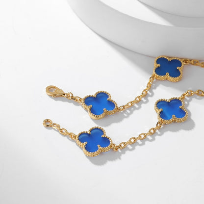 [Glow Muse]COLLAR ÁGATA AZUL CLOVER 10 MOTIVOS