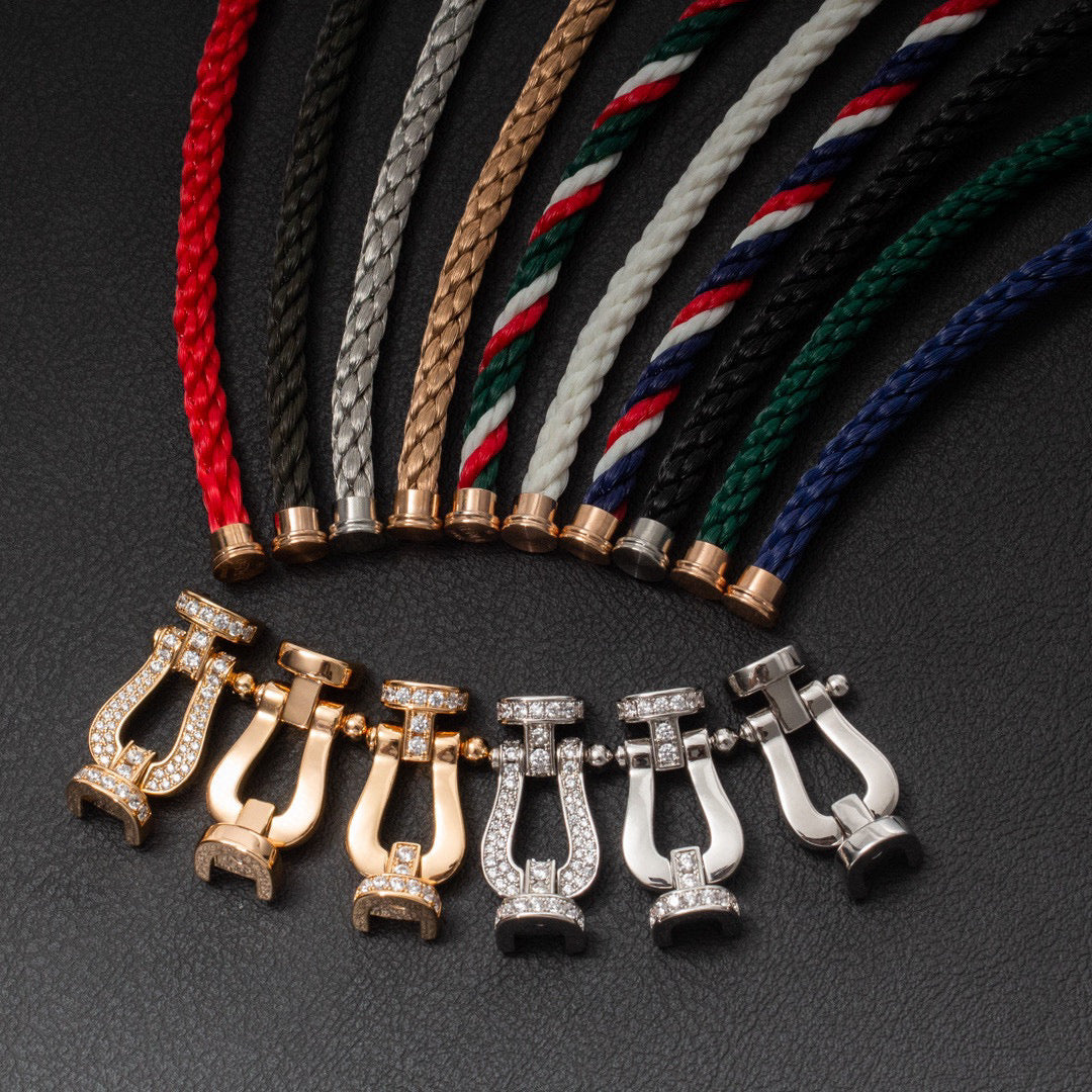 [Glow Muse]FORCE LARGE HORSESHOE HALF DIAMOND BRACELET GOLD