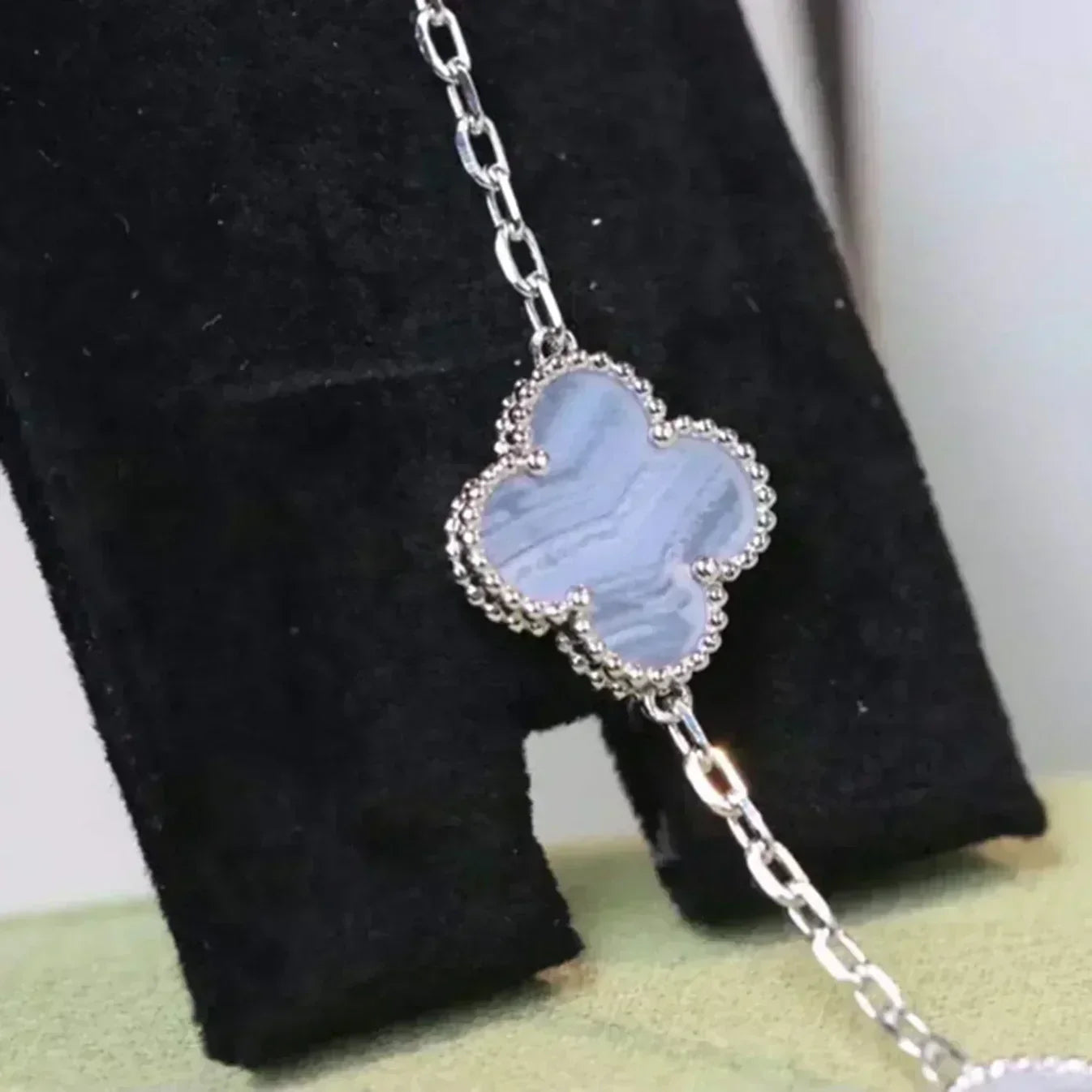 [⭐Glow Muse] مجموعة أساور العقيق الأرجواني بتصميم CLOVER 5 MOTIF