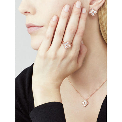 [Glow Muse]COLLAR DE FLOR SOLITARIA DE DIAMANTES TRÉBOL 15MM