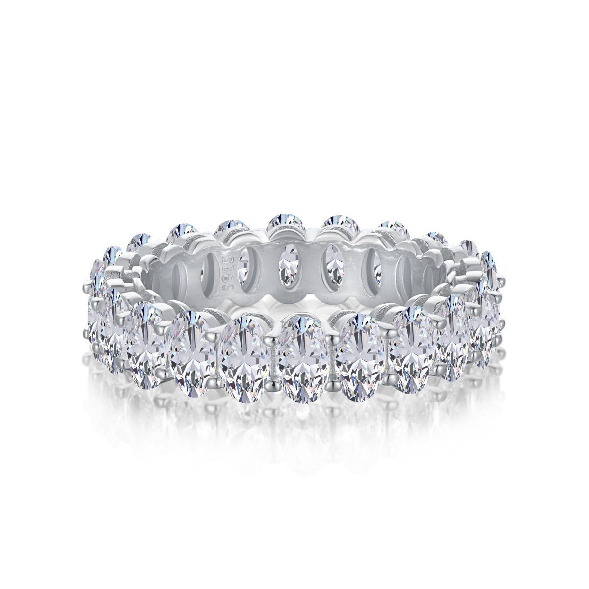 [Tonmkive Jewelry] Anillo de tenis de corte ovalado ornamentado