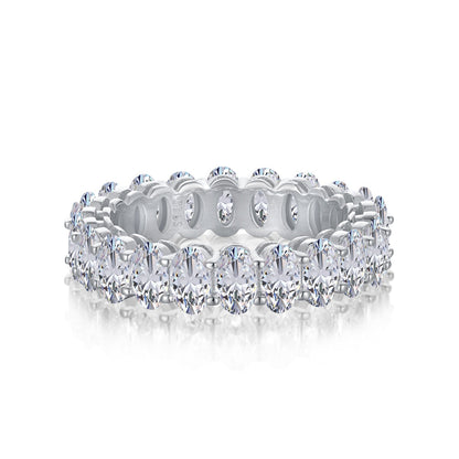 [Tonmkive Jewelry] Anillo de tenis de corte ovalado ornamentado