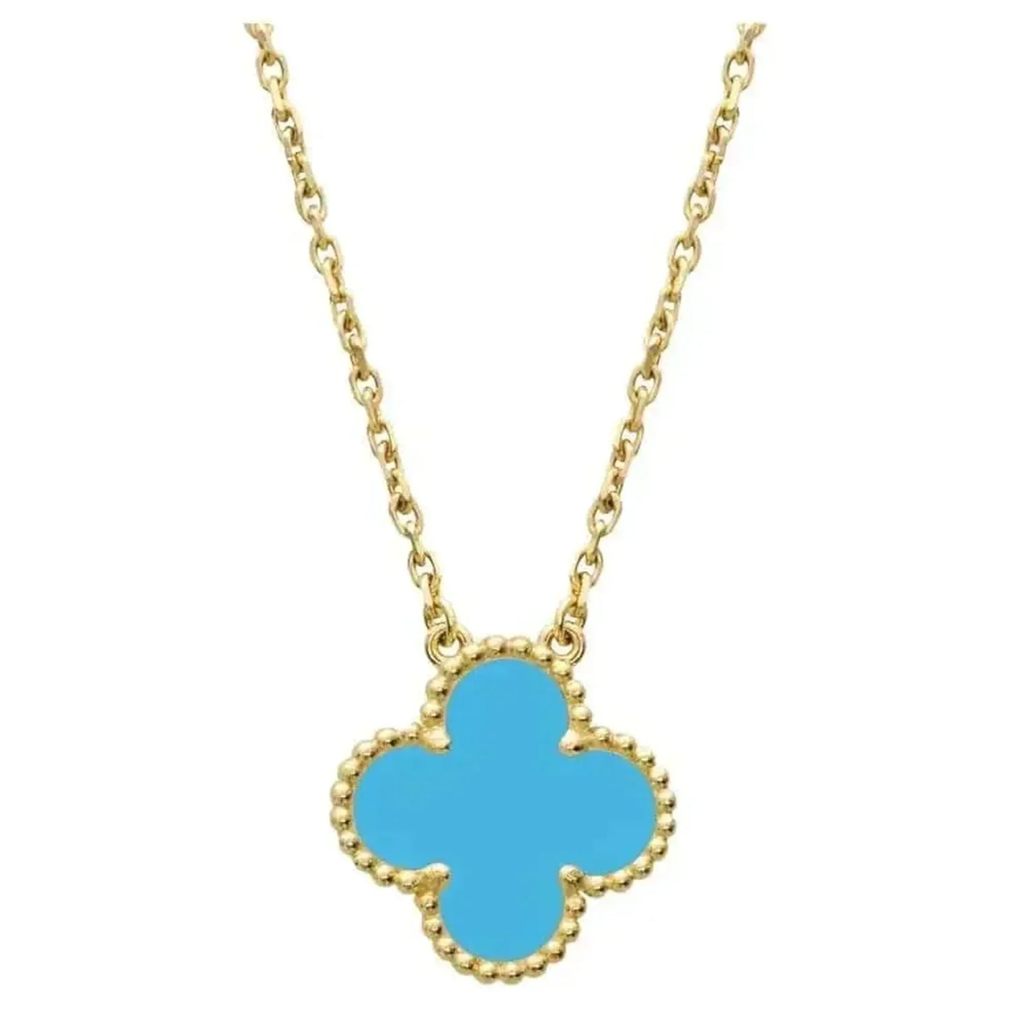 [Glow Muse]COLLAR DE TURQUESA VINTAGE DE 15 MM CLOVER