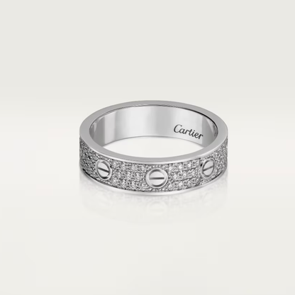 [Glow Muse] Anillo de diamante completo de 4 mm de ancho LOVE RING plateado
