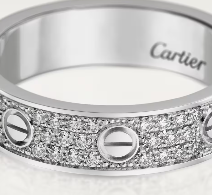 [Glow Muse] Anillo de diamante completo de 4 mm de ancho LOVE RING plateado