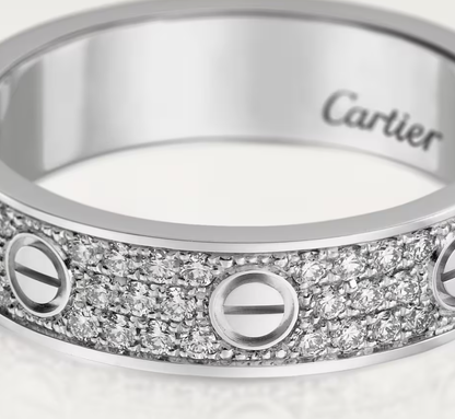 [Glow Muse] Anillo de diamante completo de 4 mm de ancho LOVE RING plateado