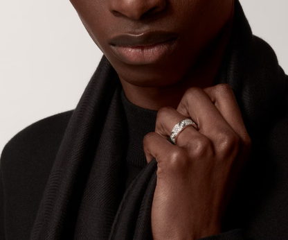 [Glow Muse] ANILLO LOVE DIAMANTE COMPLETO 6,5 MM, 6 DIAMANTES GRANDES Plata