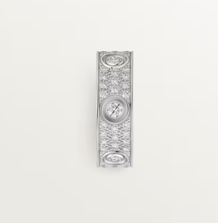 [Glow Muse] ANILLO LOVE DIAMANTE COMPLETO 6,5 MM, 6 DIAMANTES GRANDES Plata