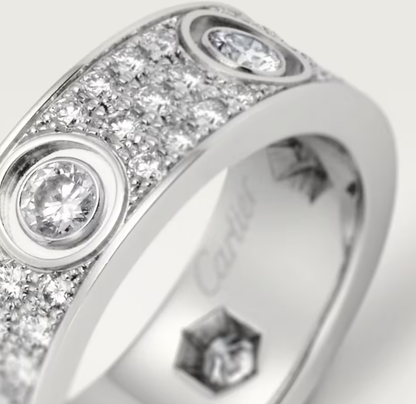 [Glow Muse] ANILLO LOVE DIAMANTE COMPLETO 6,5 MM, 6 DIAMANTES GRANDES Plata
