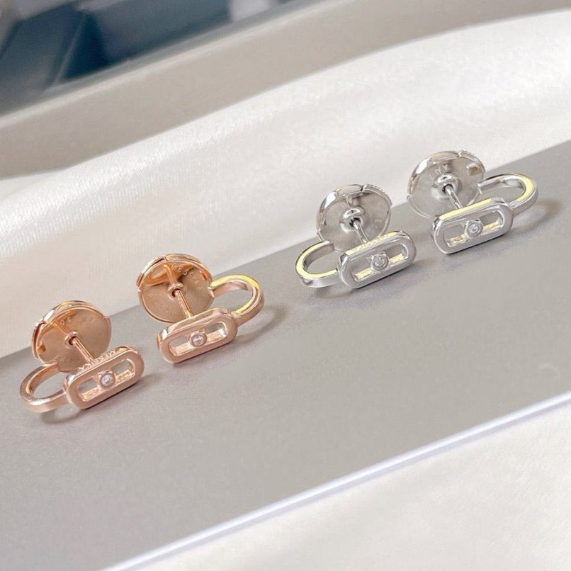 [Glow Muse]PENDIENTES CRIOLLAS MOVE UNO MINI 1 DIAMANTE