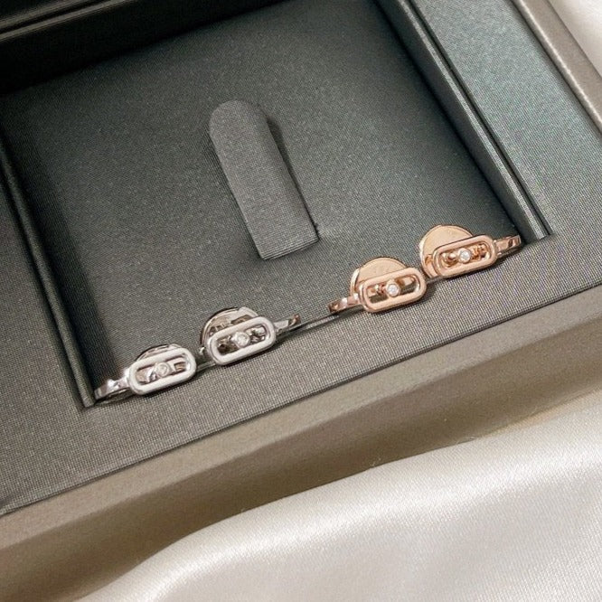 [Glow Muse]PENDIENTES CRIOLLAS MOVE UNO MINI 1 DIAMANTE