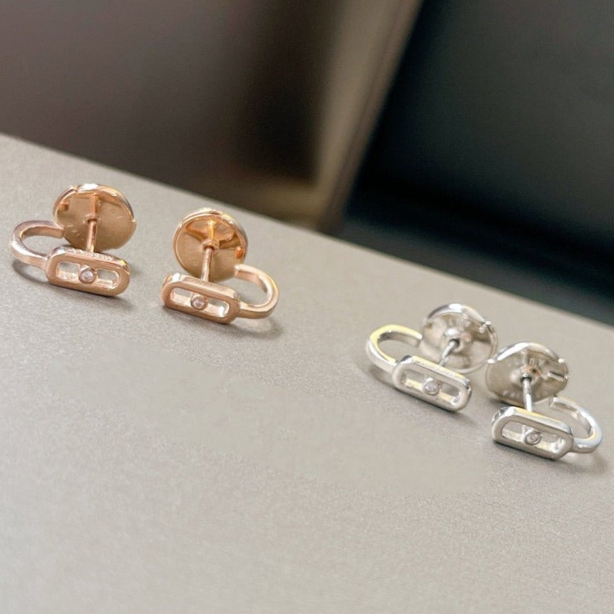 [Glow Muse]PENDIENTES CRIOLLAS MOVE UNO MINI 1 DIAMANTE